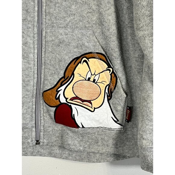 Retro Disney Dwarf Fleece Hoodie Gray XL Grumpy - Picture 5 of 16